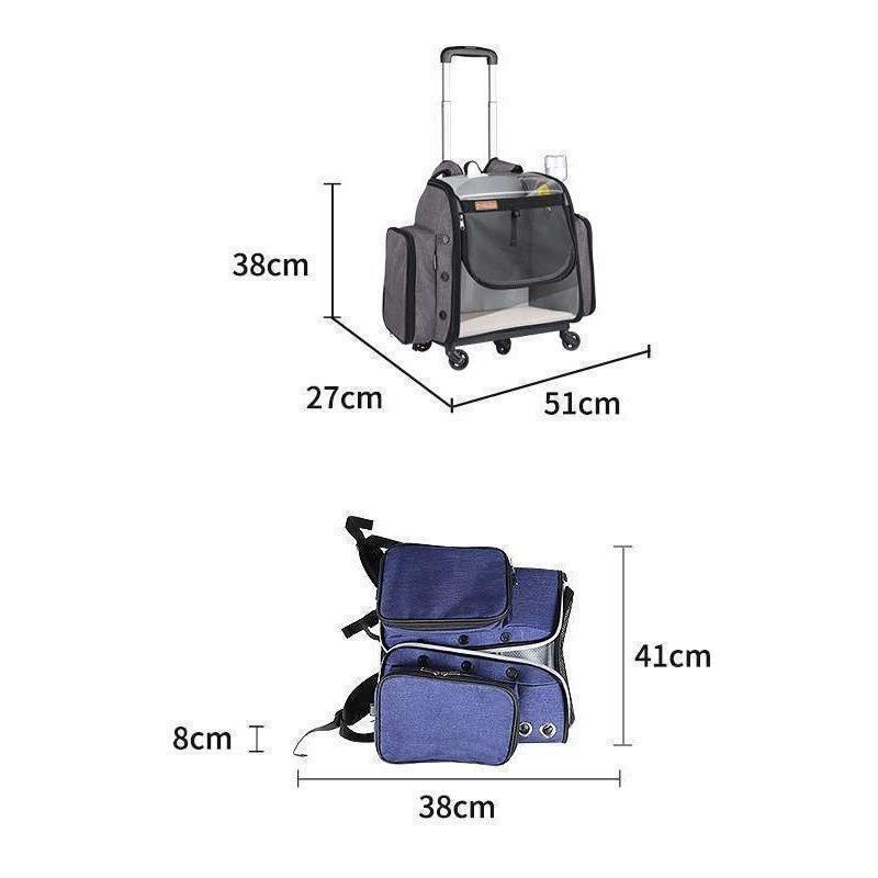 ペットキャリー Lサイズ 折りたたみ バッグペットバッグ ペットリュックワンタッチ 装着 キャスター 付き お出かけトラベルキャリア犬 猫