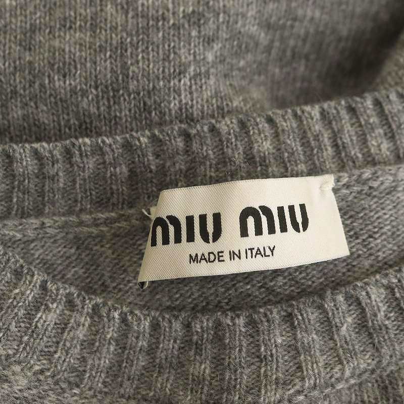 ミュウミュウ miumiu 23AW ウール カシミヤ ロゴセーター ニット