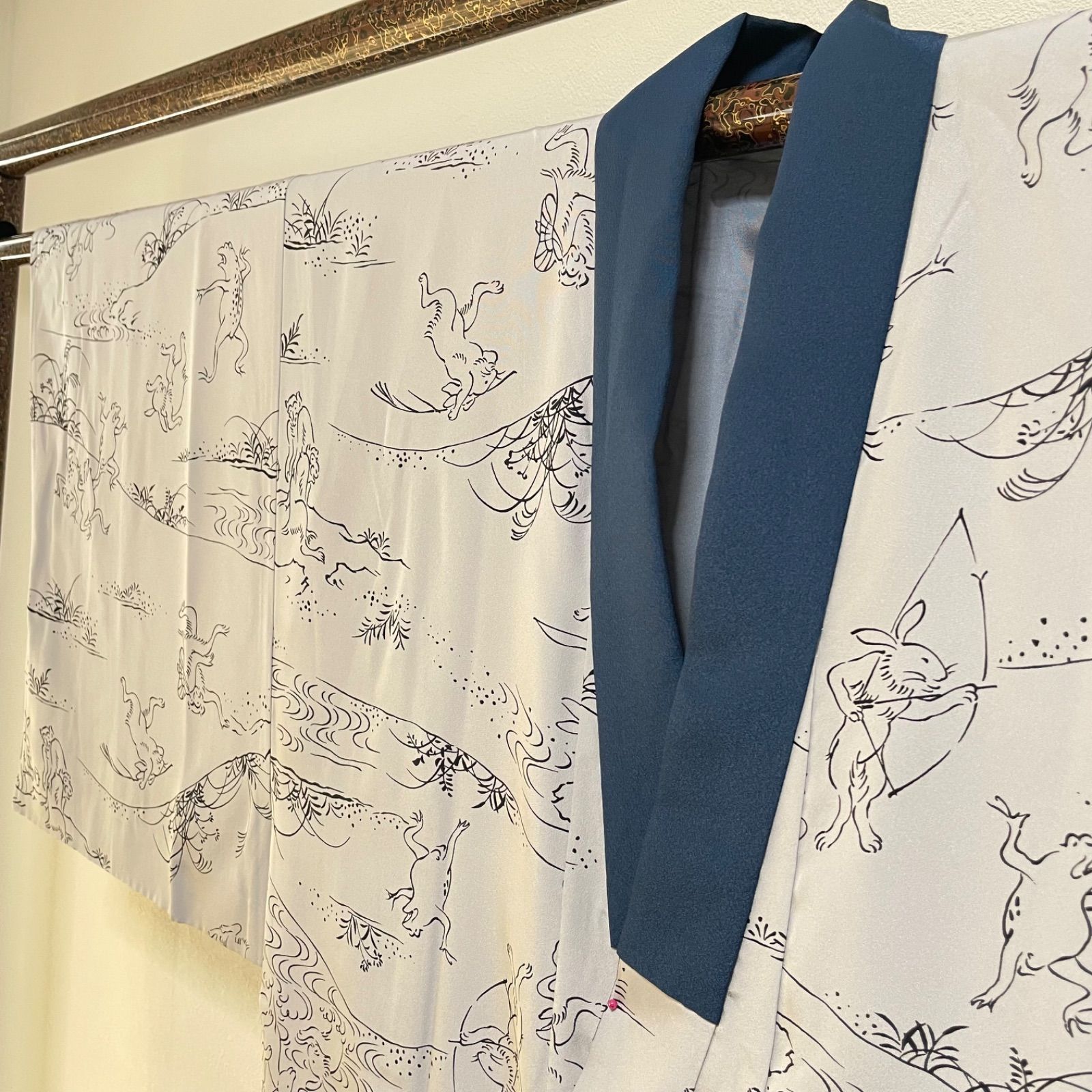 鳥獣戯画 長襦袢反物 新品 正絹 シルック 長襦袢 洗える 反物 フルオーダー 人気柄再入荷 東レ
