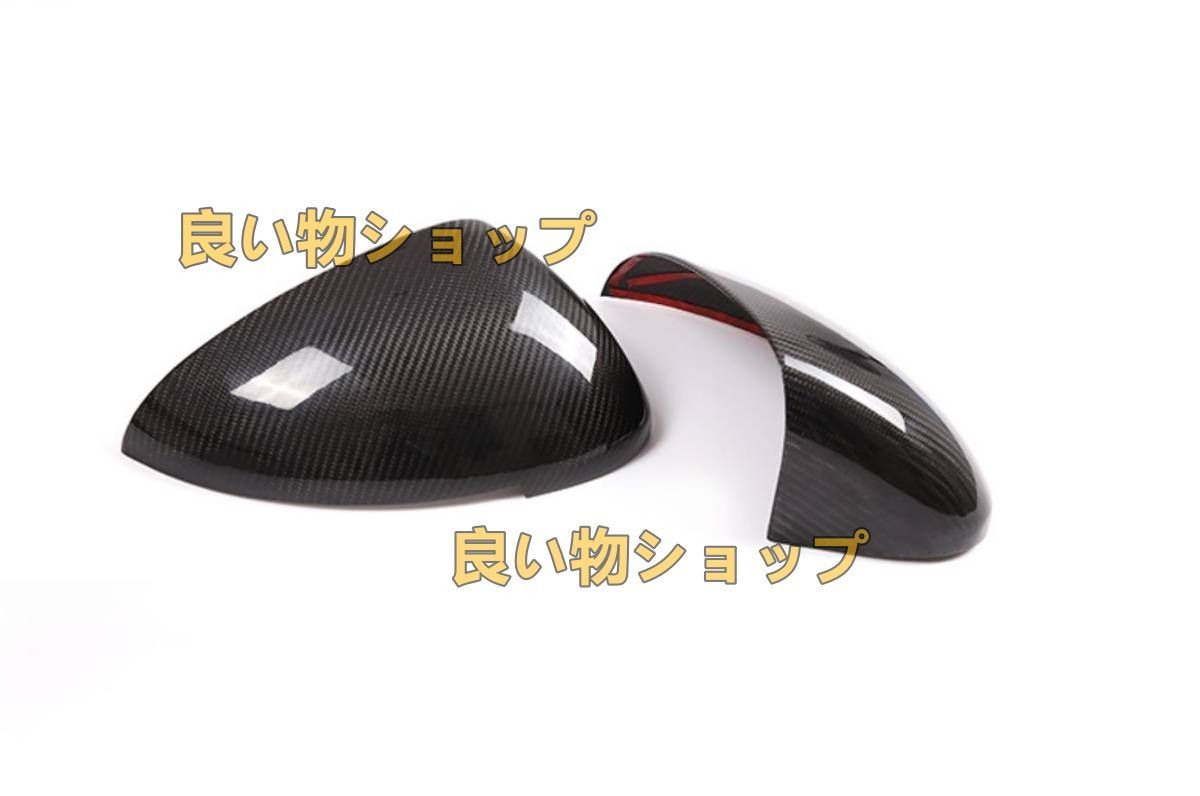 送料無料ドライカーボン製 ポルシェ マカン 2018年式以降 粘着式 ミラーカバー 左右2枚