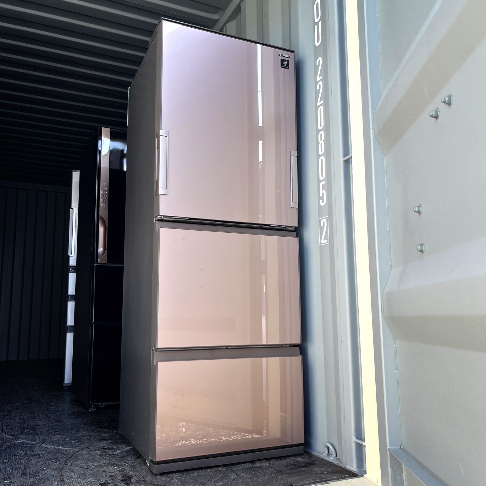 77取付無料!SHARPプラズマクラスター搭載メタリックブラウン3ドア冷蔵庫! 77取付無料!SHARPプラズマクラスター搭載メタリックブラウン3