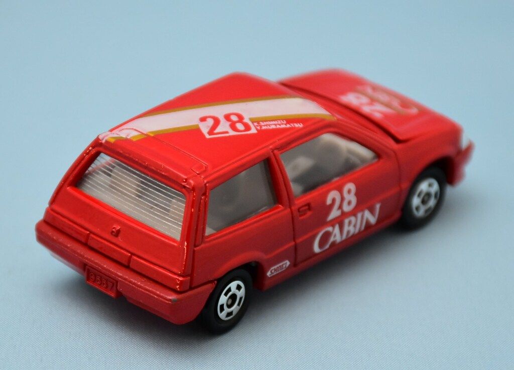 トミー トミカ赤箱 グループAフェア ホンダシビック3ドア 赤 内装グレー 1H 28 CABIN タンポ 17-5-9