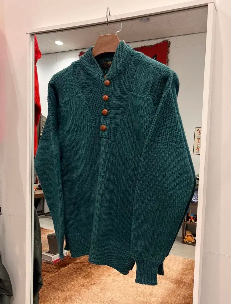 【90's】エディーバウアー　ヘンリーネックセーター　ハーフボタン　XLサイズ 80 ー 90s Eddie Bauer EDDIE BAUER(エディー・バウアー) ハーフ