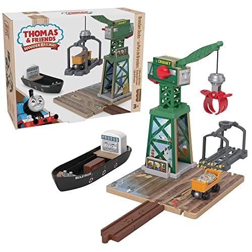 【新品・2営業日で発送】マテル(MATTEL) きかんしゃトーマス 木製レールシリーズ(Thomas) クランキーとバルストロードのはたらくブレンダムの港 【3才～】 HBJ83