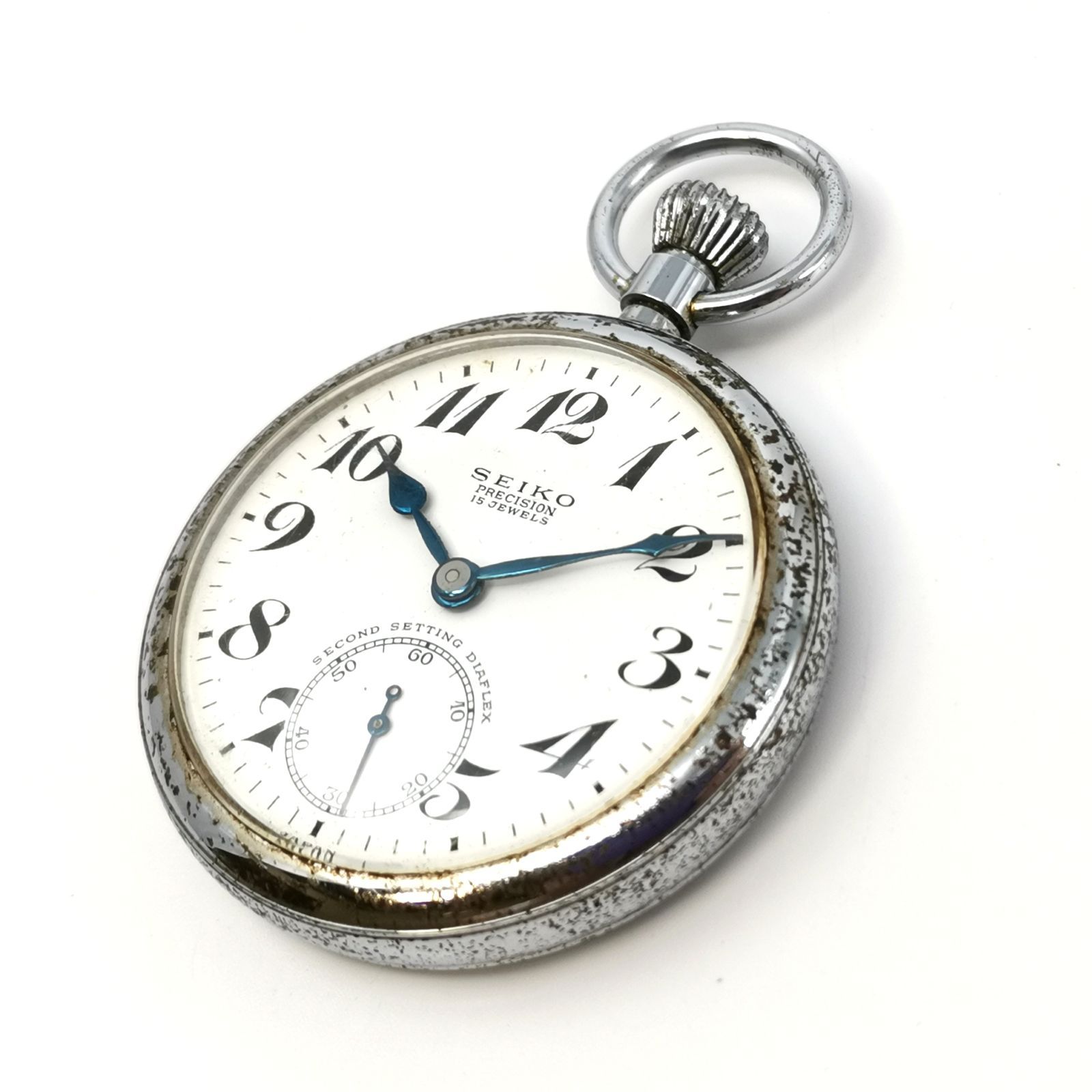 SEIKO セイコー 19型 鉄道時計 えいでん 手巻き式 アンティーク 懐中時計 稼働品 管理番号KKVHAKO56
