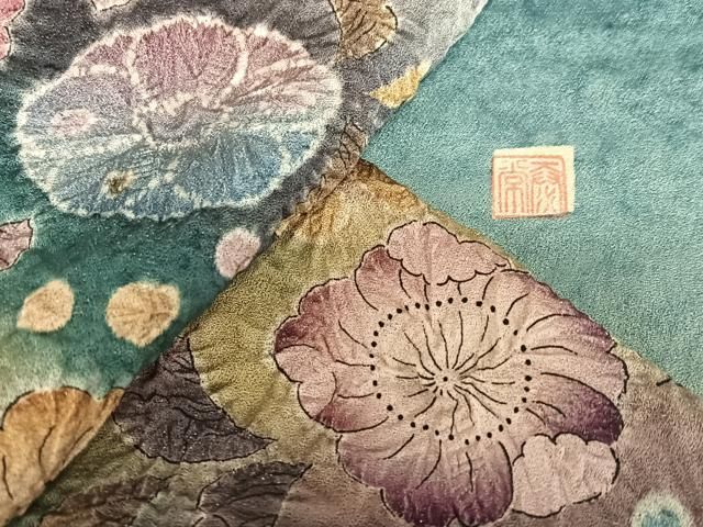 平和屋着物○訪問着 作家物 泰常 辻が花 絞り 暈し染め 金彩 銀通し地