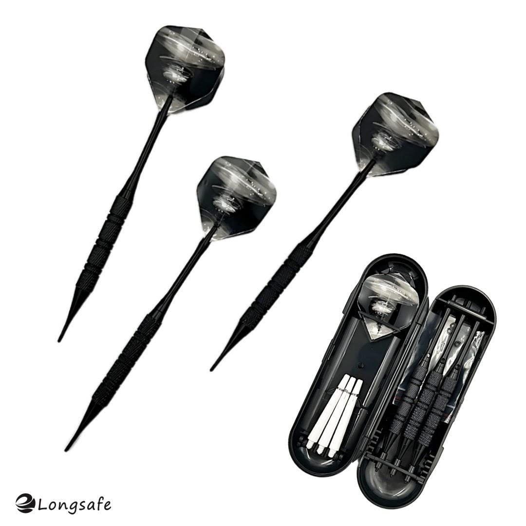 新着商品】ソフトダーツ 2BA チップ ケース フライト バレル 黒