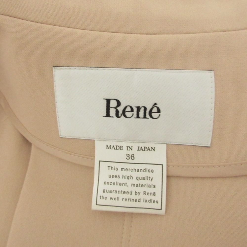 Rene ルネ ストレッチ フ ステンカラーコート 6118021 サイズ36 ピンク レディース 古着 WWW_MORNINGWALKER_COM
