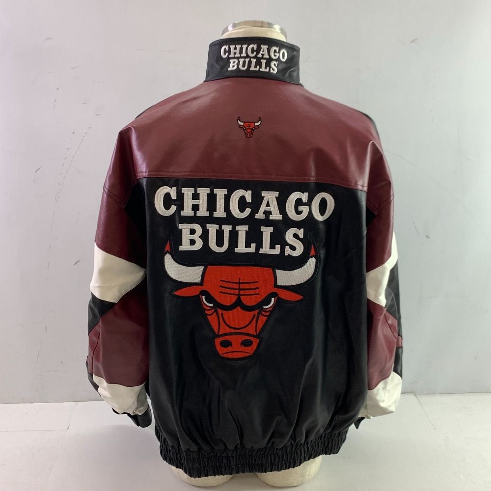 04w3873▽※【中古】CHICAGOBULLS シカゴブルズ レザージャケット