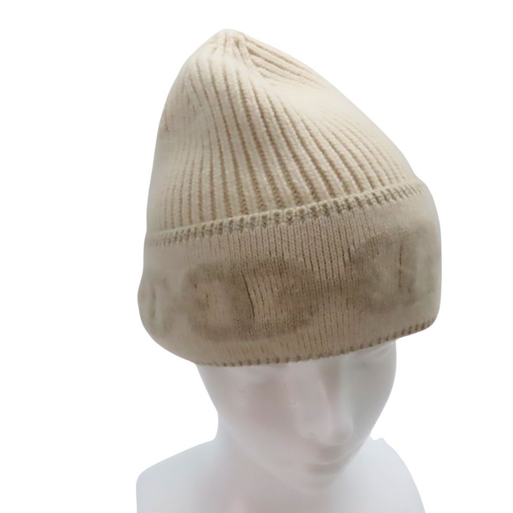 HERMES エルメス 冬 ニット帽 カシミヤ ベージュ クリームサンド Mサイズ シェーヌダンクル A2502142 無料ギフトラッピング承ります
