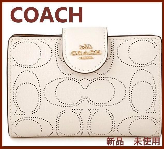 COACH コーチ 新品 チョーク ホワイト 折り財布 レディース 白 財布