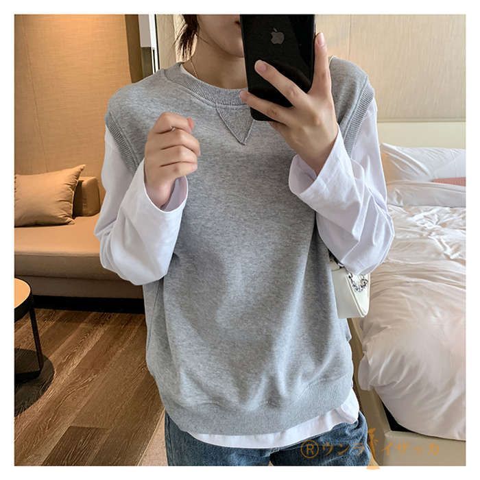 ベスト レディース 春 夏 スウェット ベスト ゆったり レイヤード 大きいサイズ ビッグシルエット サマー ベスト シンプル カットソーベスト ジレSX062 ベスト レディース 春 夏 スウェット ベスト ゆったり
