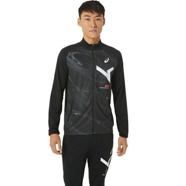 asics アシックス A-I-M DRY STRETCH KNIT GR パフォーマンスブラック S 2031D995 1 | スポーツ メンズ S ブラック 黒 服 衣類 衣料品ウェア ウエア アウター ドライストレッチニットグラフィックジャケッ