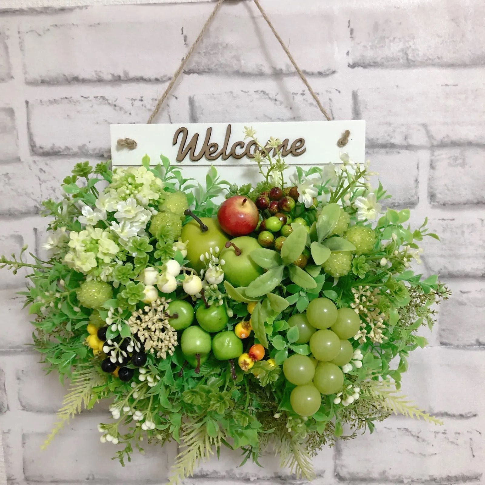 237.ウェルカムボード　フルーツアレンジ　玄関飾り　フラワーリース 237.ウェルカムボード フルーツアレンジ 玄関飾り フラワーリース