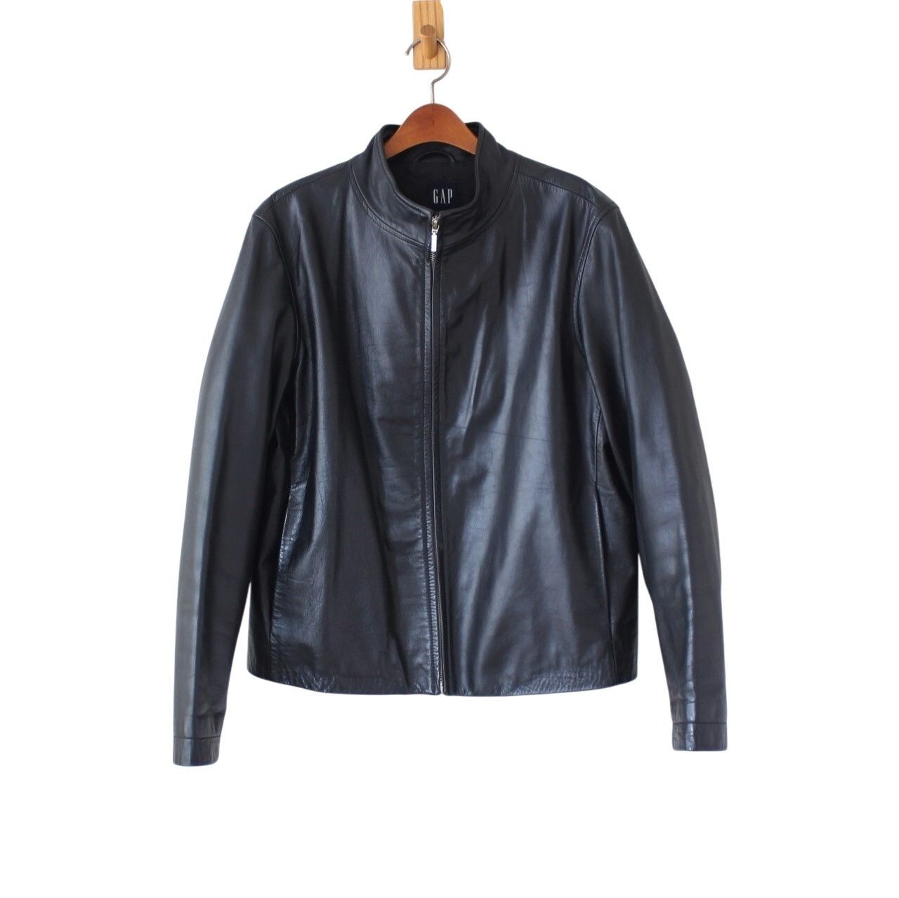 GAP ギャップ 90s レザー シングルライダース ジャケット 黒 L