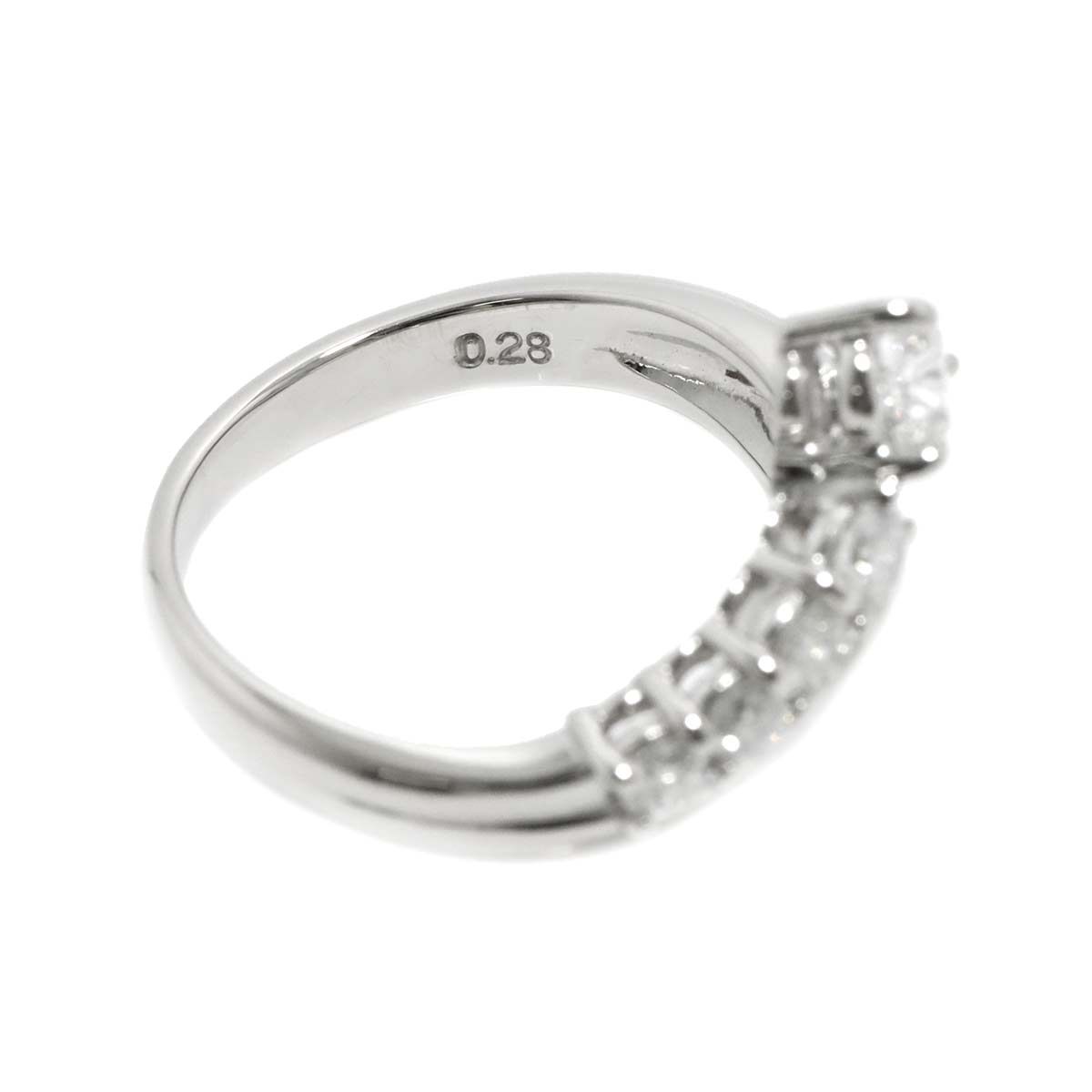 タサキ TASAKI 8号 リング ダイヤ 0.39ct/0.28ct Pt プラチナ 田崎真珠 