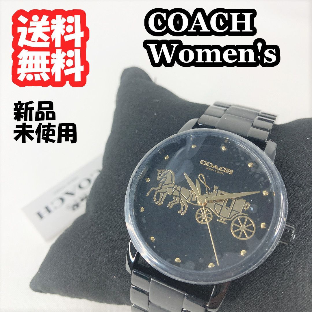 新品未使用】COACH コーチ レディース腕時計 ブラック 人気 195ドル