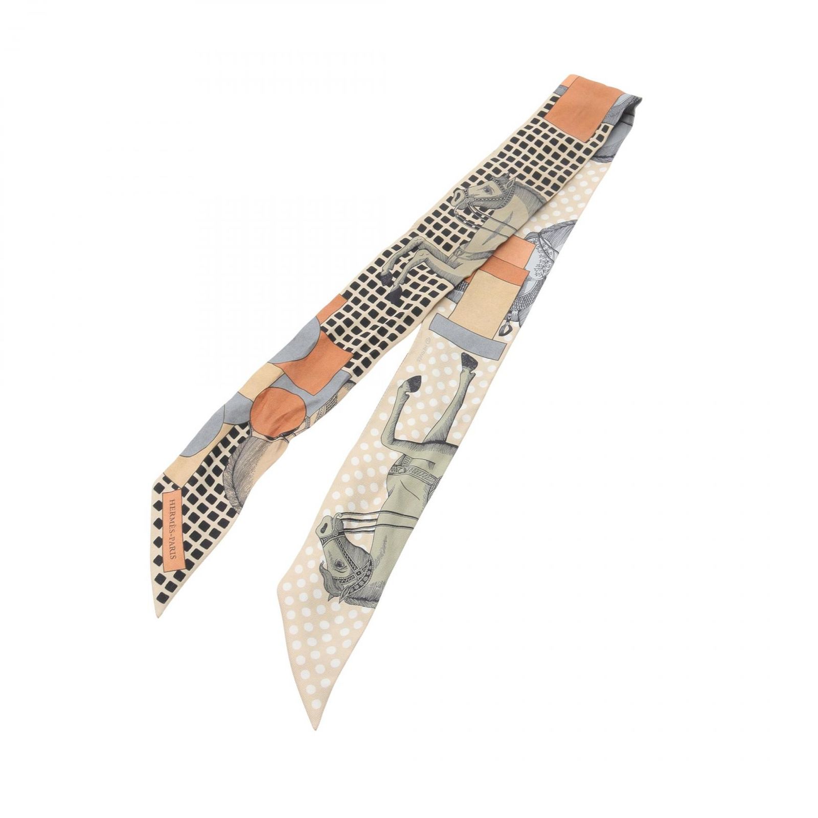 エルメス HERMES スカーフ ツイリー TWILLY ボルデュック チェック