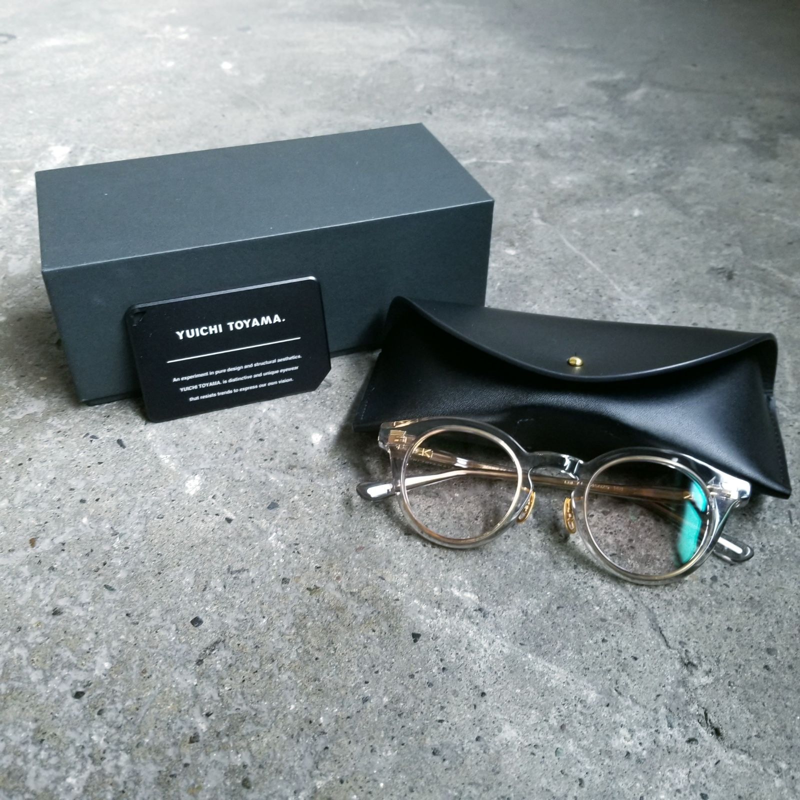 ユウイチトヤマ ファイブ　ポワシークリアサングラス　眼鏡 YUICHI TOYAMA 5 POISSY COL.04 Clear Gray / Gold 45□25 ユウイチ