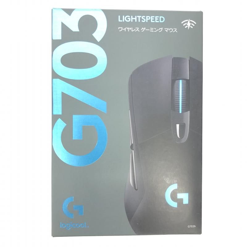 【中古】Logicool G ｹﾞｰﾐﾝｸﾞﾏｳｽ ﾜｲﾔﾚｽ G703h ﾌﾞﾗｯｸ LIGHTSPEED 無線 ｴﾙｺﾞﾉﾐｸｽ ｹﾞｰﾑﾏｳｽ  HERO16Kｾﾝｻｰ LIGHTSYNC RGB POW[66]