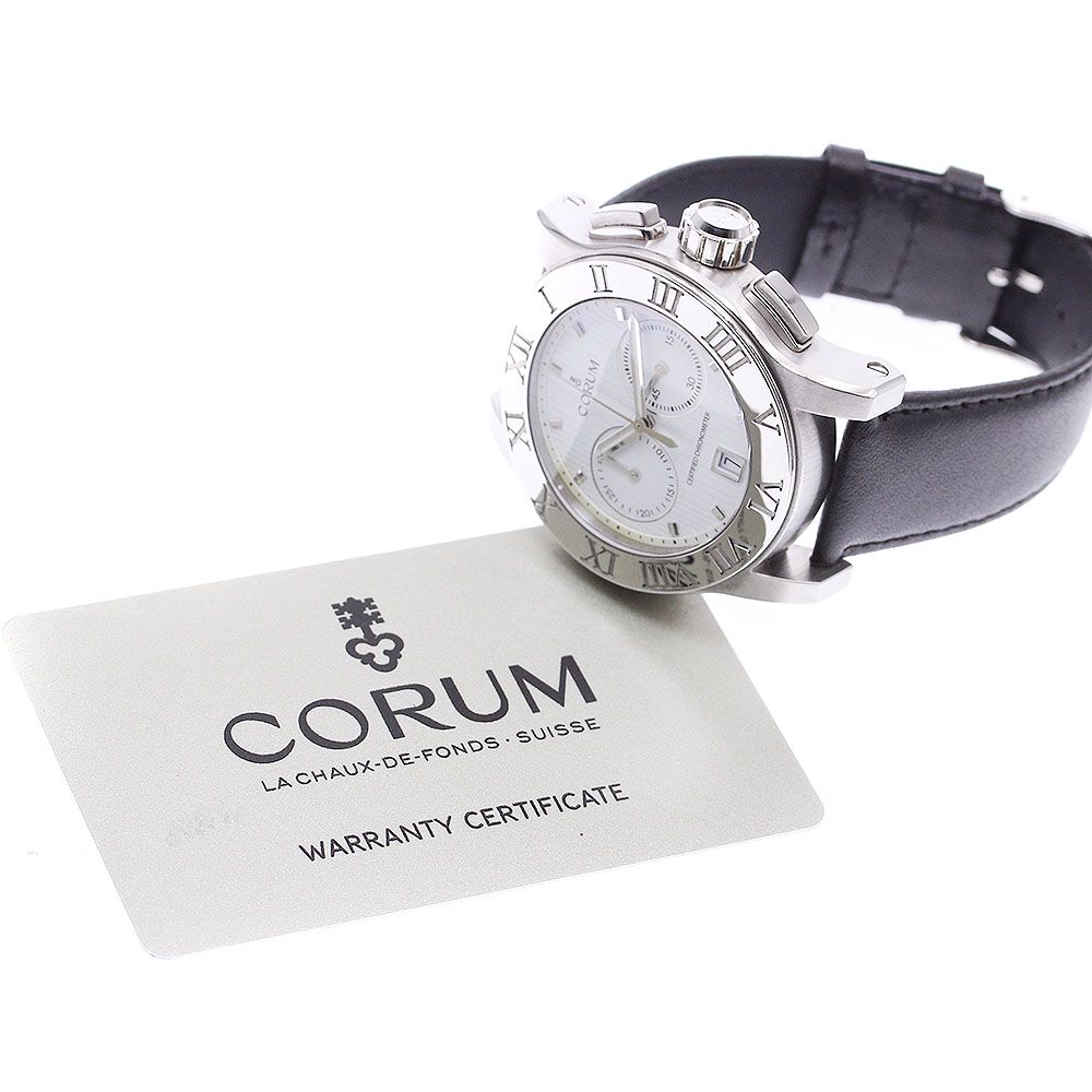 努力の結実 訳ありコルム CORUM 984.715.20|0F01 EB77 ロムロス クロノグラフ デイト 自動巻き メンズ保証書付き_909740 【お得通販】