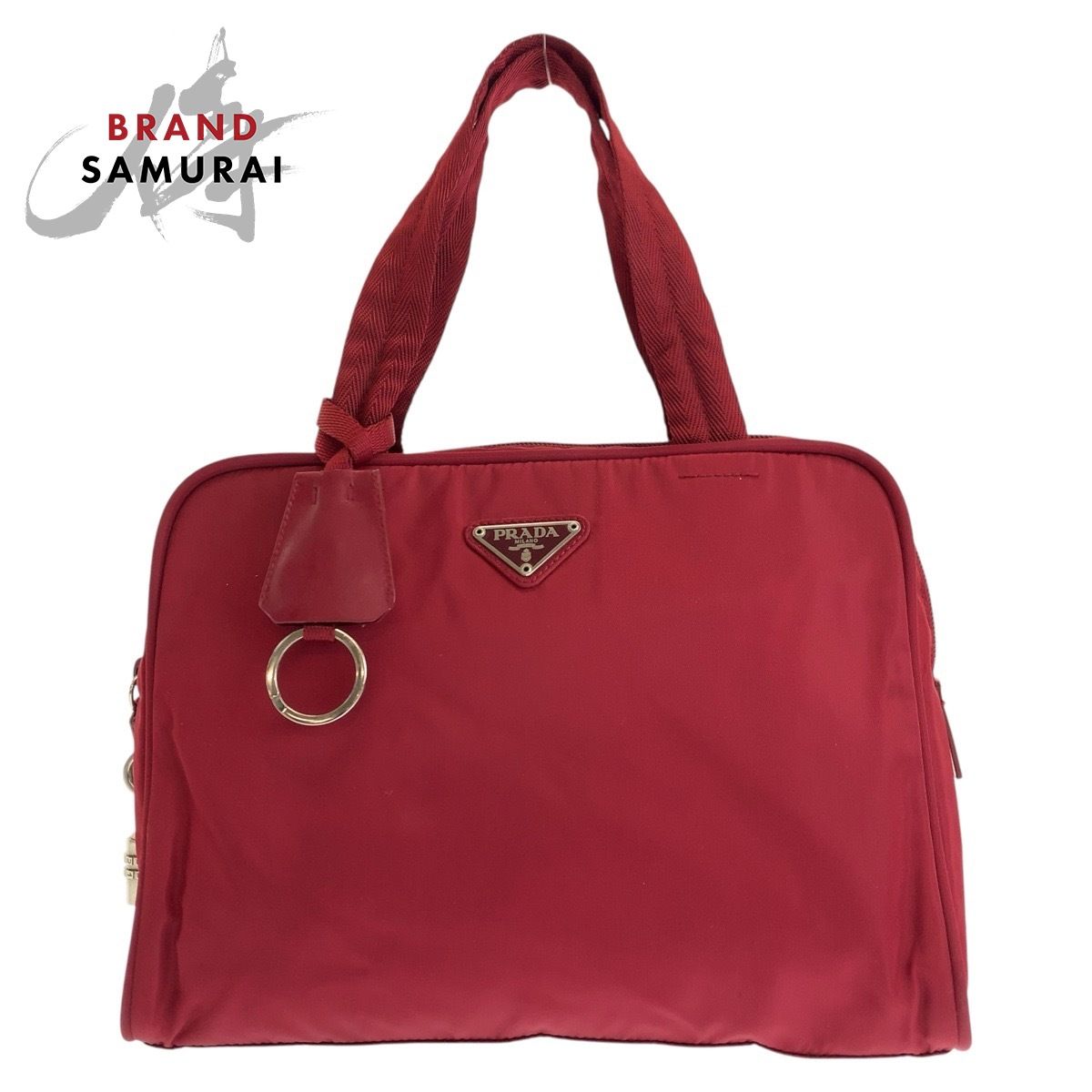 PRADA プラダ テスート 三角ロゴプレート ワインレッド ボルドー 