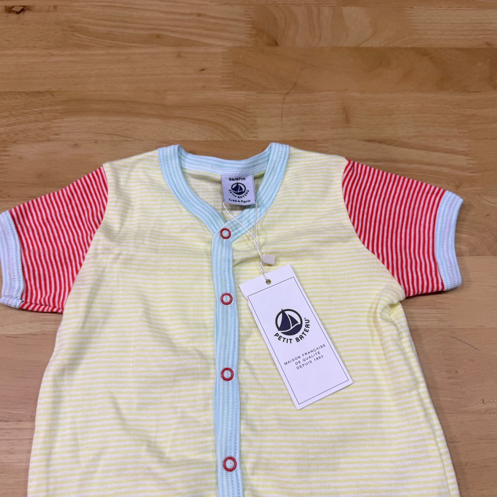 プチバトー12m74センチ ロンパース　新品未使用タグ付き③点 プチバトー PETIT BATEAU 足なしロンパース【返品不可商品