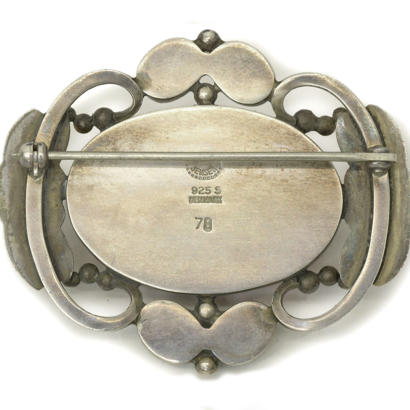 GEORGJENSEN ジョージジェンセン 925 アンバー グリーンアゲイト ピン