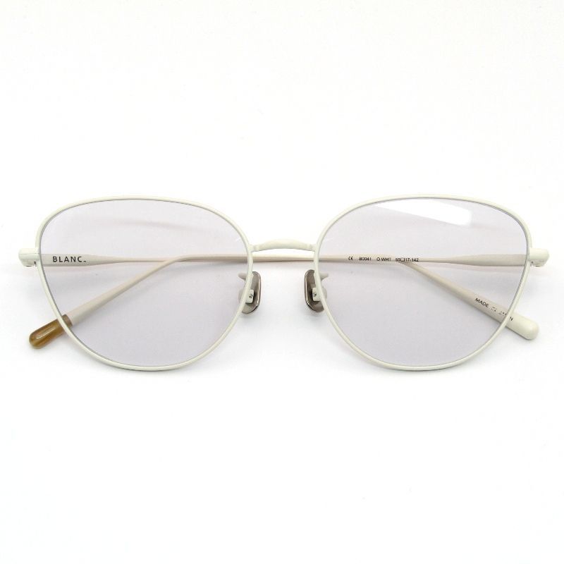 未使用 BLANC.. ブラン サングラス B0041 日本製 キャットアイ O WHT