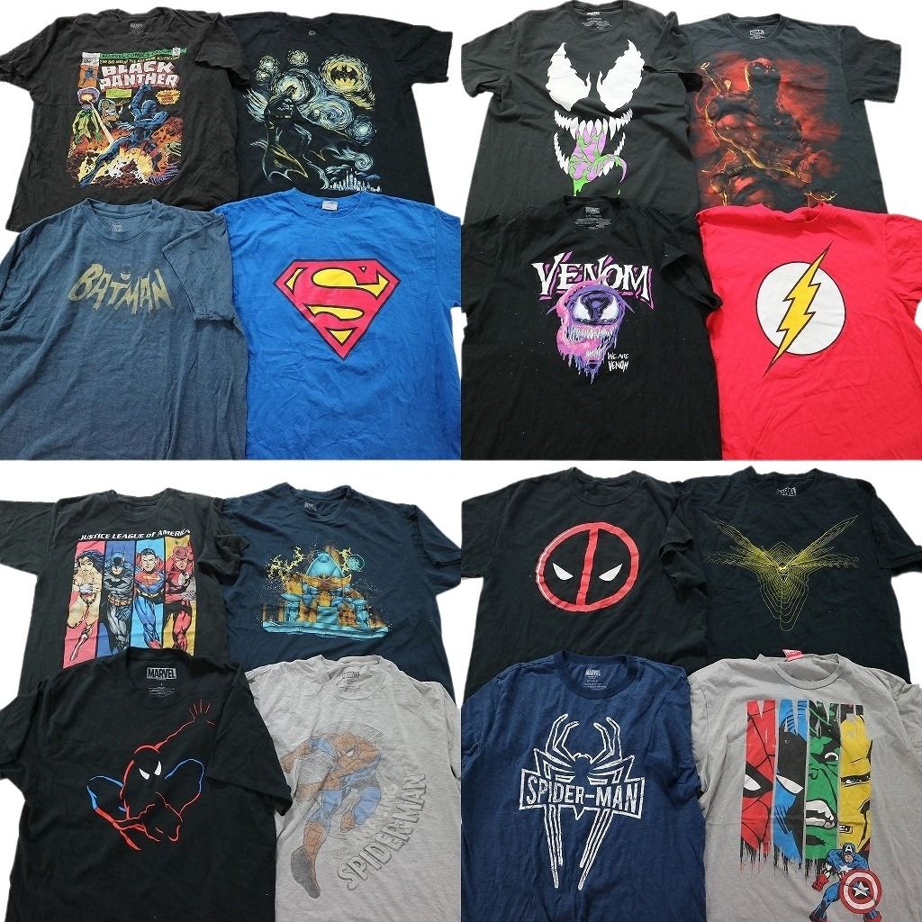 マーベル　DC まとめうり 古着卸 まとめ売り マーベル DCコミック 半袖Tシャツ 16枚セット