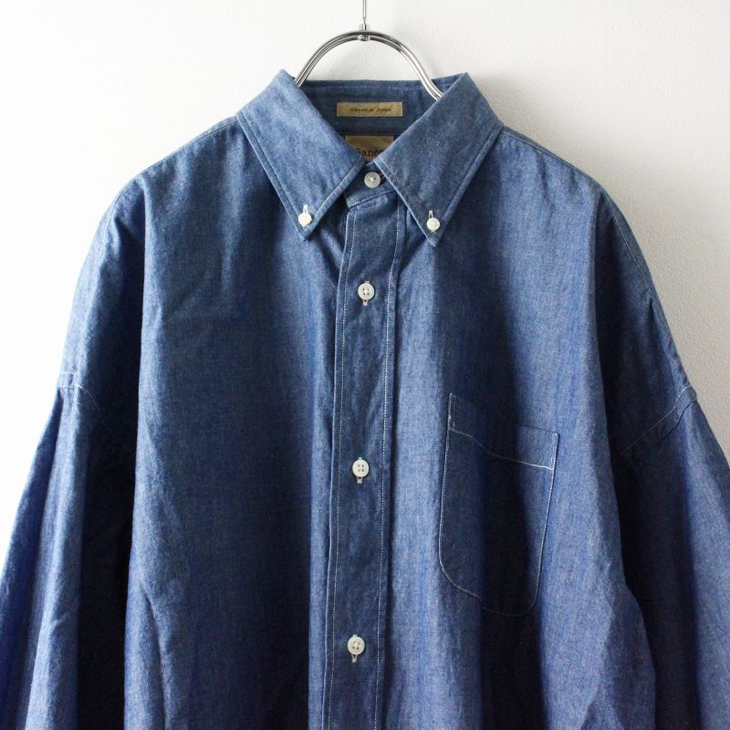 サンカ Sanca 美品 CHAMBRAY BIG BD 3/4 シャンブレー ビッグシャツ 2