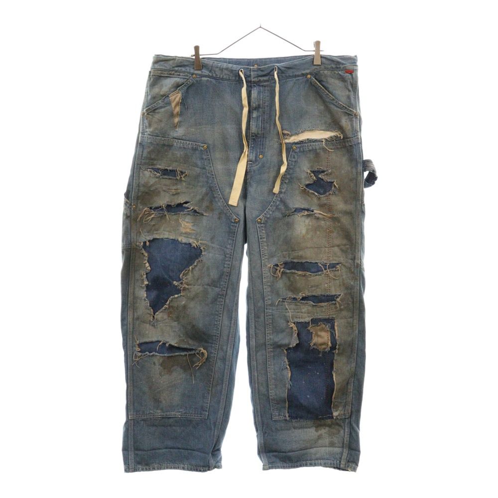 パンツ ANACHRONORM DAMAGED DENIM OVERALLS ANACHRONORM Damaged Denim Overalls [INDIGO] - Fresh Service