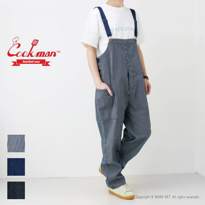 クックマン COOKMAN オーバーオール Fisherman s Bib Overall メンズ ヒッコリー デニム サロペット