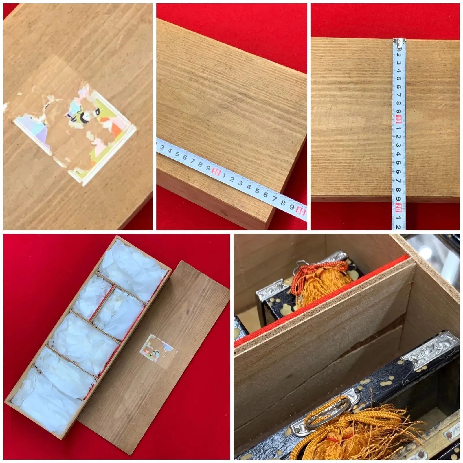 レトロ 木製雛道具 木製蒔絵雛人形道具 三荷揃 鏡台 針箱 台子 火鉢 雛