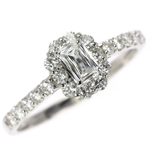 新品 Pt950 クリスカット ダイヤモンド リング 0.262ct G SI1 D0.47ct  