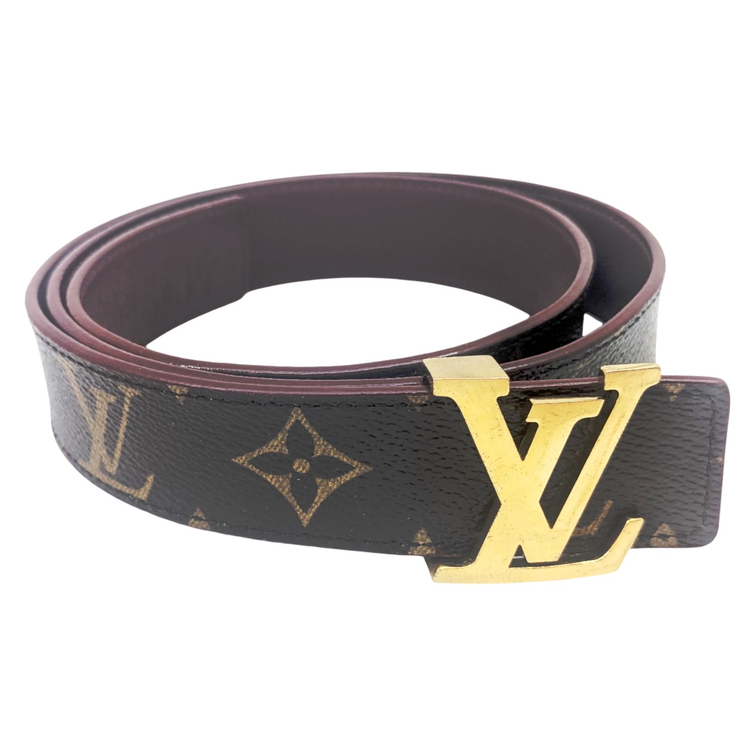 ルイヴィトン ブラウン×ゴールド お洒落 ベルト ロゴ エピ スーツ