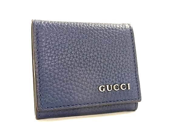 GUCCI グッチ コインケース 771160 ネイビー レザー ユニセックス