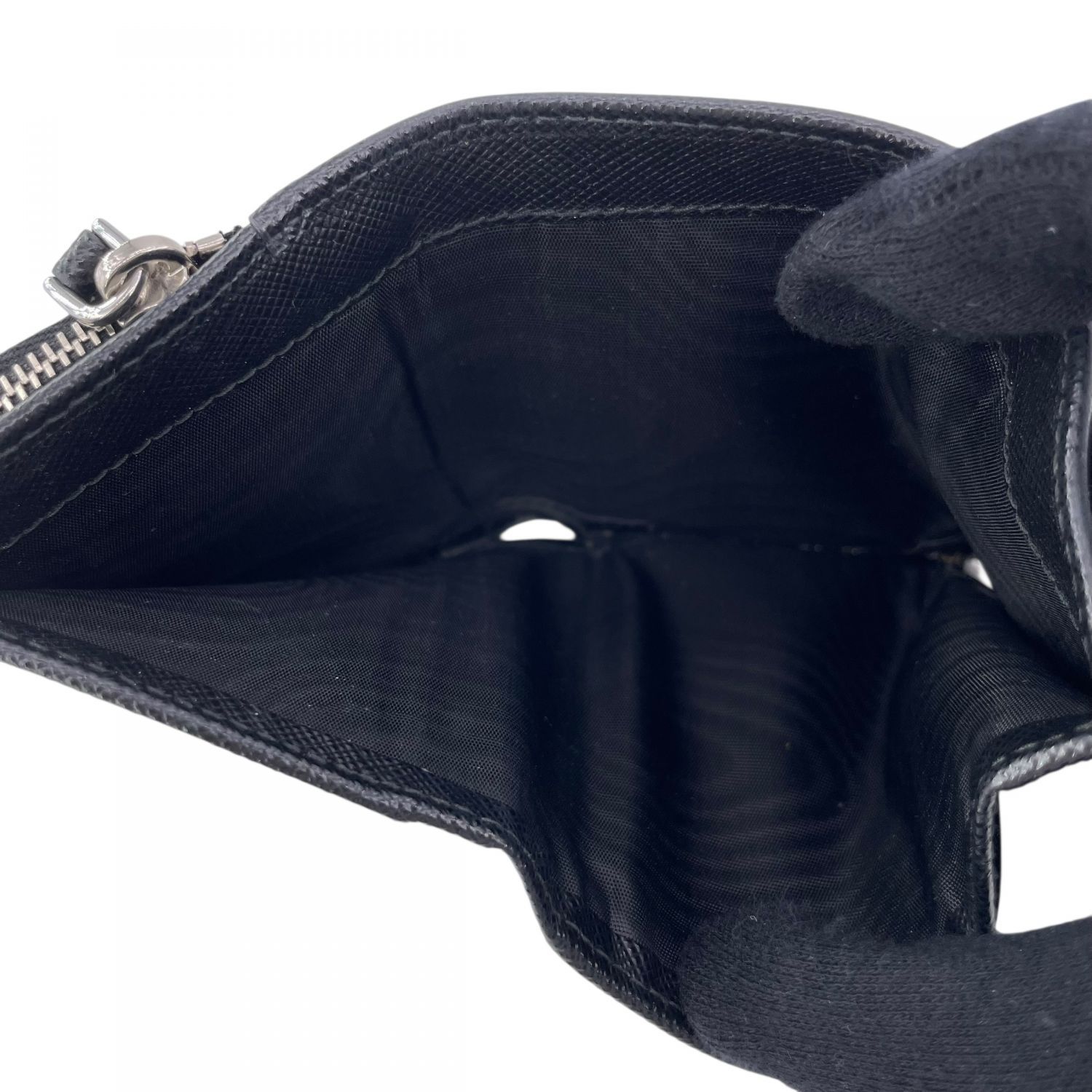 中古】 PRADA プラダ サフィアーノレザー 1MH044 3折財布 コンパクト 