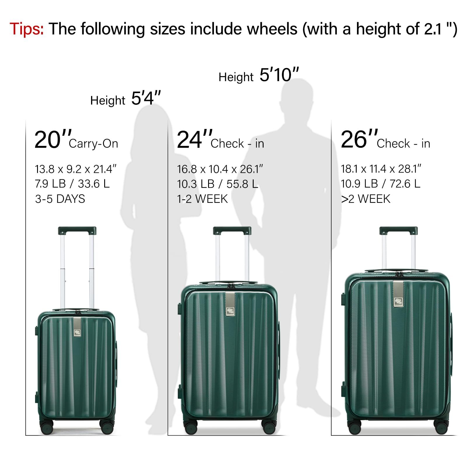 [Hanke]スーツケース キャリー M 大容量 69リットル インクグリーン Hanke]スーツケース キャリー M 大容量 69リットル インク