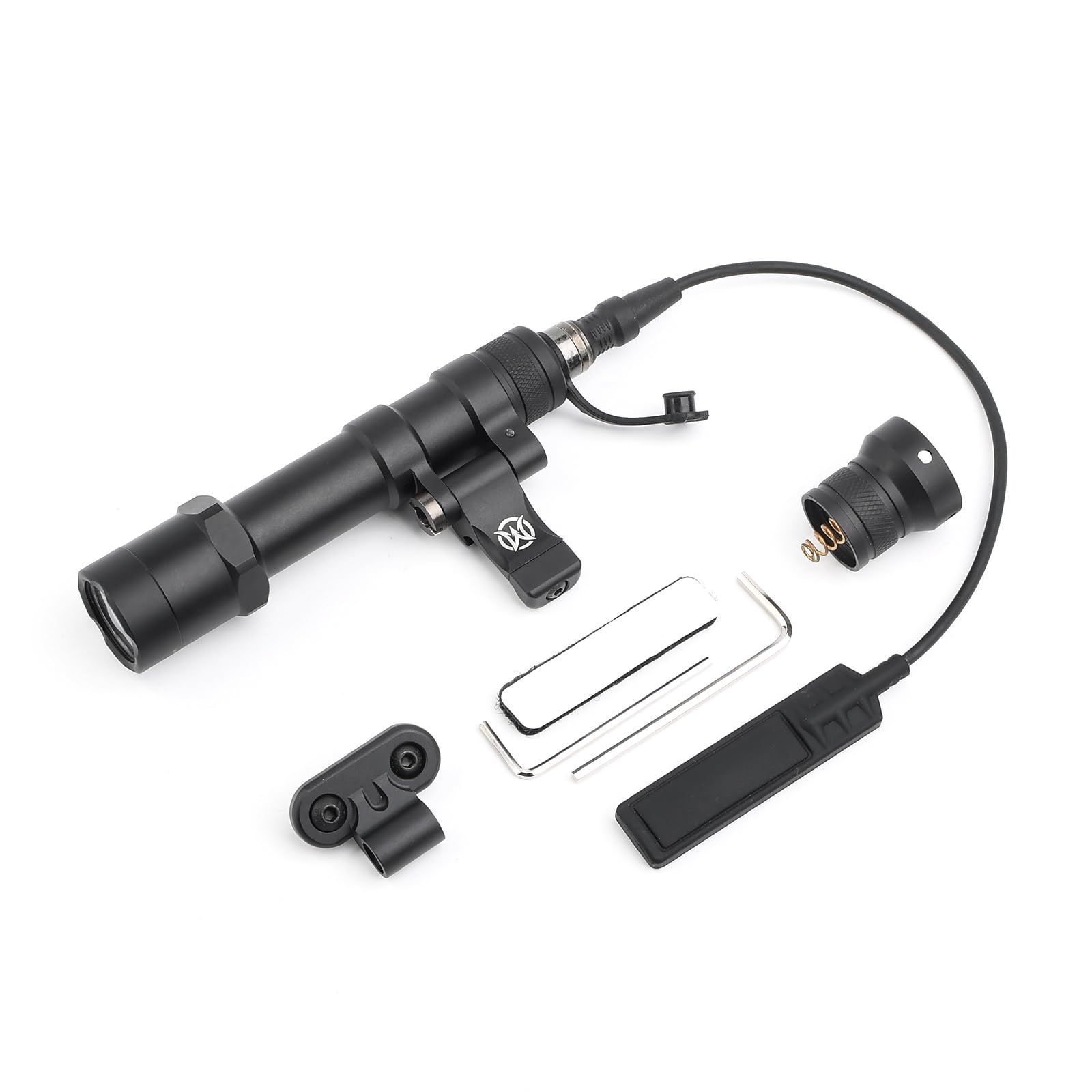 新品 [QIRUIMY] M600B (M640B) タイプ タクティカルライト スカウトライト フリップ可動式マウント搭載「MlokとKeymod u0026 20mmレール対応 」 リモートu0026プッシュスイッチ付 超リアル刻印入り（ブラ