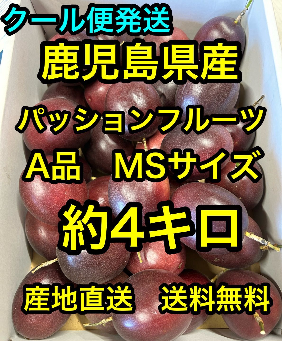 鹿児島県産産地直送 パッションフルーツA品MSサイズ約4キロクール便