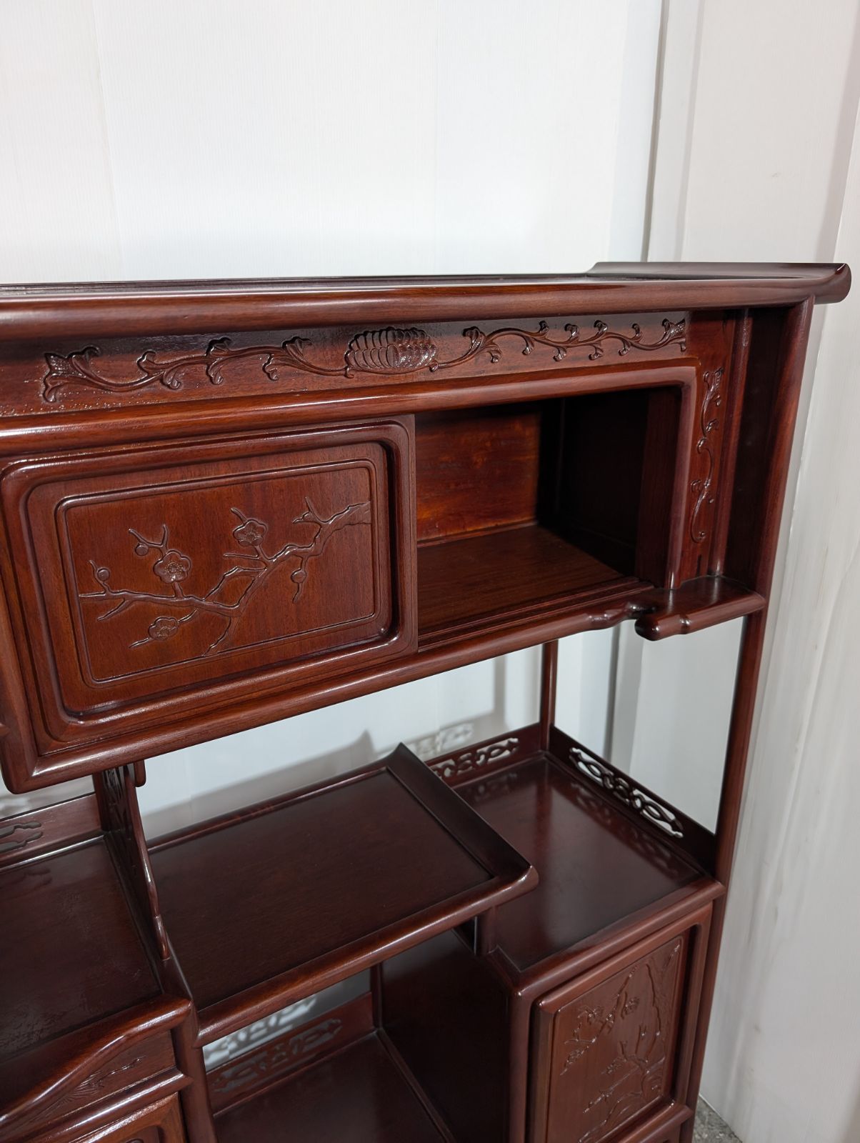 花梨 飾り棚 唐木家具 無垢 天然木 違い棚 花梨家具