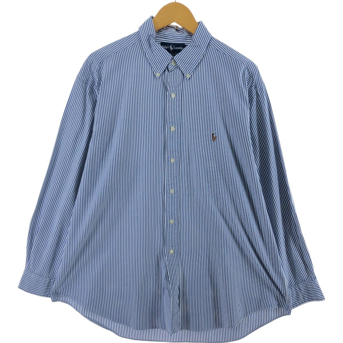 古着 ラルフローレン Ralph Lauren YARMOUTH 長袖 ボタンダウンストライプシャツ メンズXL相当/eaa505739
