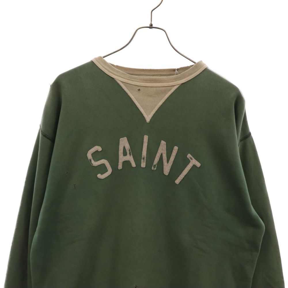 SAINT MICHAEL (セントマイケル) 22SS SWEAT SHIRT FELT ホーリーレリックスフェルトグランスリーブスウェット  SM-S22-0000-040 グリーン - メルカリ