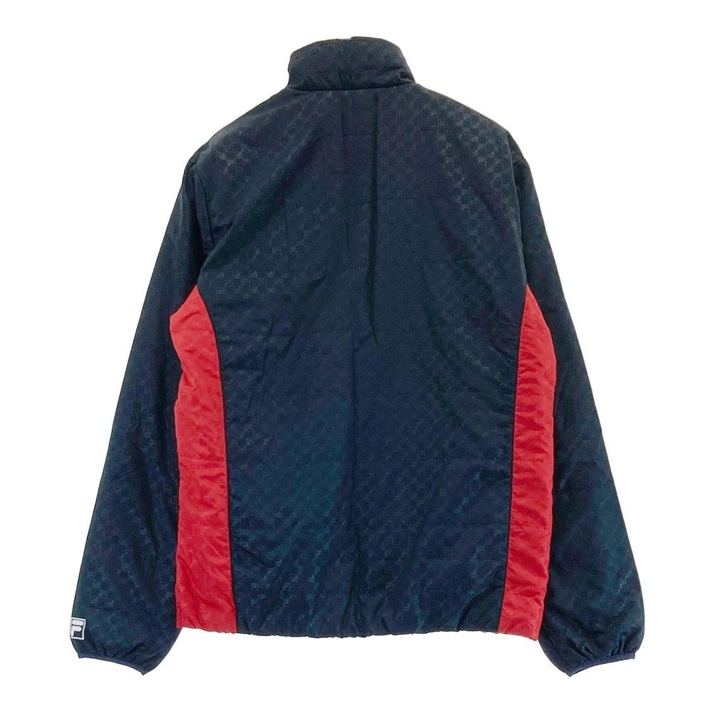 サイズ：L FILA GOLF フィラゴルフ  ニット ジップジャケット 総柄 ネイビー系 [240101457663] ゴルフウェア メンズ ストスト FILA GOLF フィラゴルフ ニット ジップジャケット 総柄 ネイビー