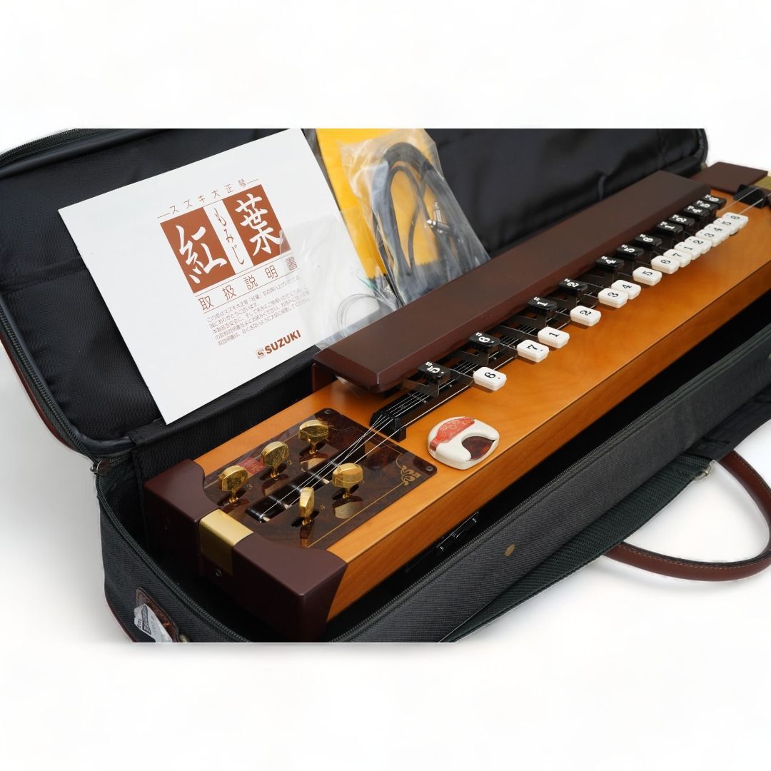 希少 美品 三創楽器【ショルダーハープ（肩かけ大正琴） パールレッド