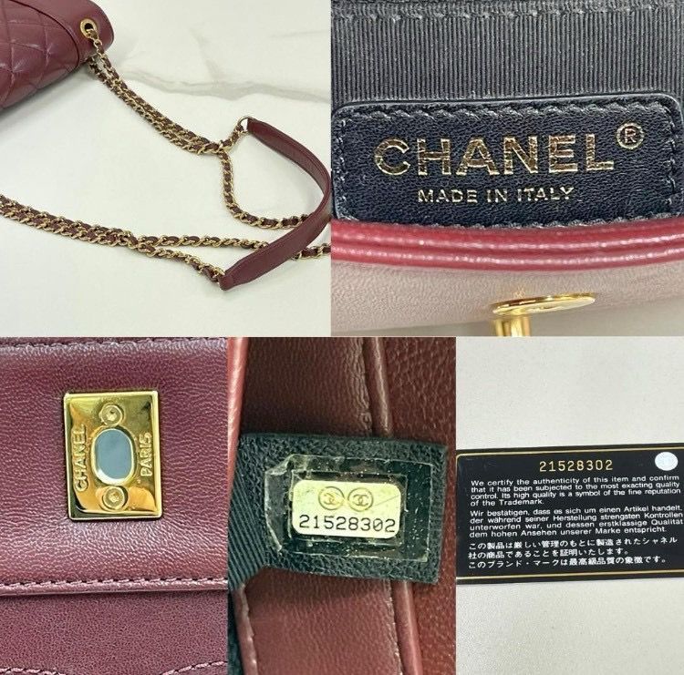 シャネル　マドモアゼル　ラムスキン　ワインレッド　ショルダーバッグ　21番台 シャネル マドモアゼル ラムスキン ワインレッド ショルダーバッグ 21