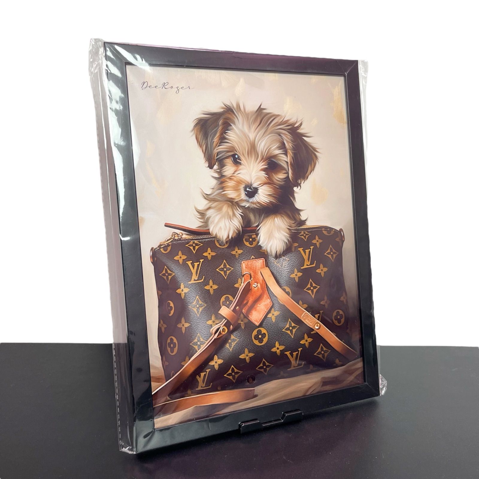 Louis Vuitton Dog 額付き ドッグ アートポスター 犬 モノグラム ペット パパとかくれんぼ