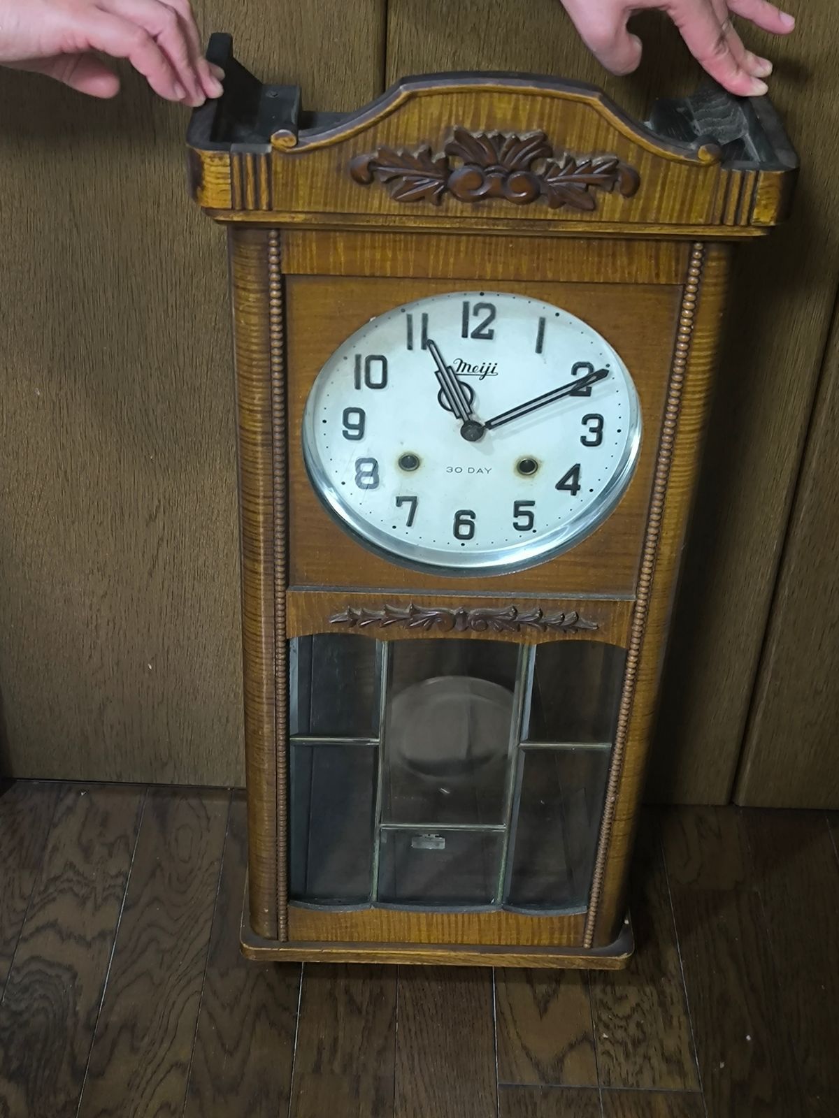 明治時代ゼンマイ式掛け時計 明治時代 ゼンマイ式掛け時計 meiji(明治時計社) ゼンマイ式
