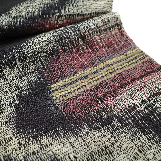 紬の名古屋帯 手織り 未使用品 逸品！ 新古品】 名古屋帯 開き仕立て 紬 八寸 正絹 米沢 米澤 手織り